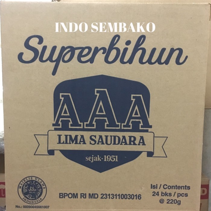 

HOT SALE! Superbihun AAA 220g x 24bks dus / Super Bihun AAA Lima Saudara Karton