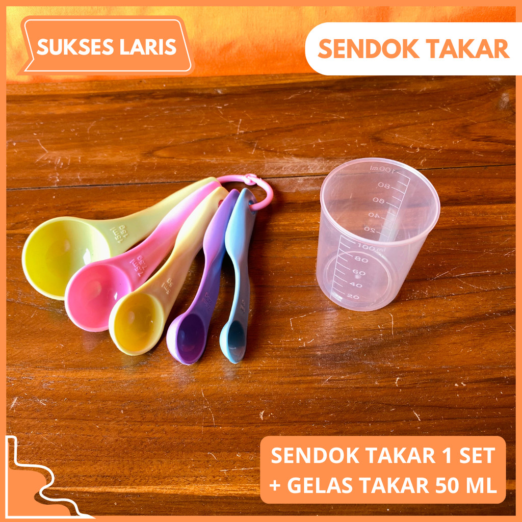 PAKET SENDOK TAKAR DAN GELAS TAKAR 50ML