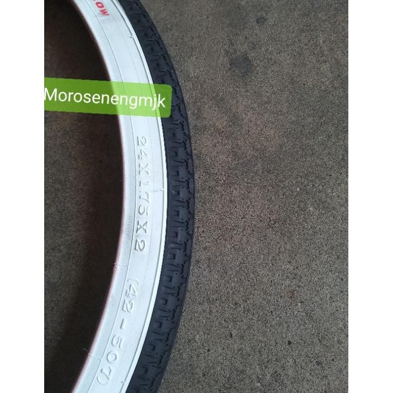 CQ37 Ban luar sepeda 24 x 1.75 Hitam Putih Murah