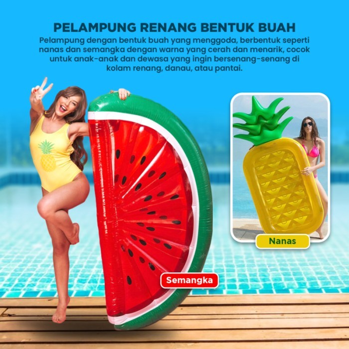 Pelampung renang matras bentuk buah semangka dan nanas -Xinyue