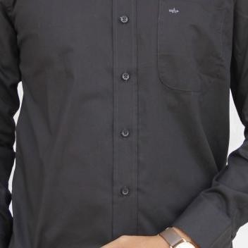 Kemeja Pria Lengan Panjang Arrow 01A Reguler Hitam Polos Terlaris