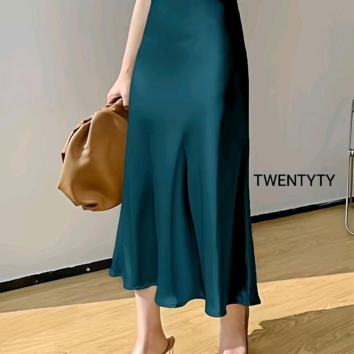 SENSASI BARU ROK SATIN WANITA MIDI SKIRT BY TWENTYTY DSK510