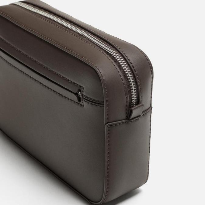 Sale Zara Pouch Bag Clutch Pria Cokelat Original