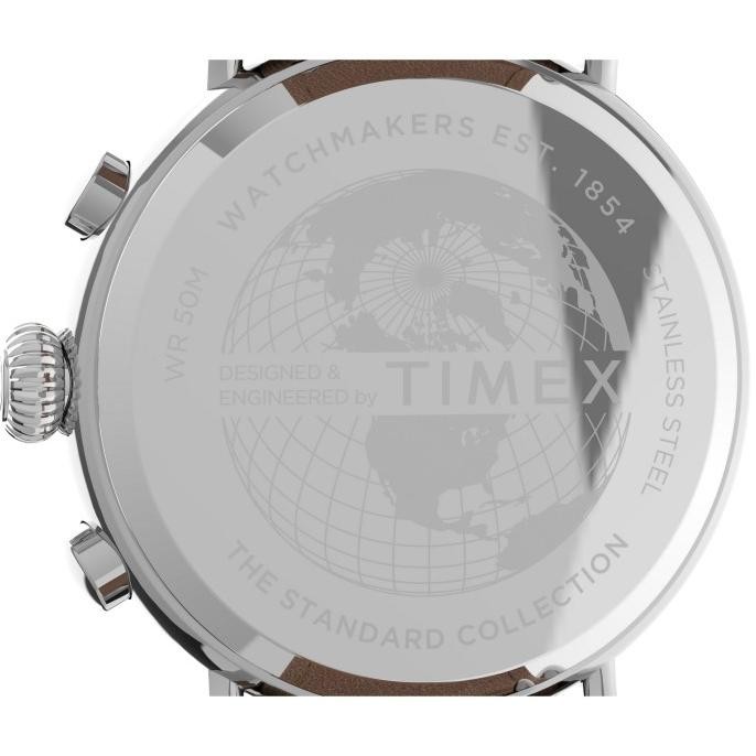 Grosir Jam Tangan Pria Timex Standard Chrono Leather Strap