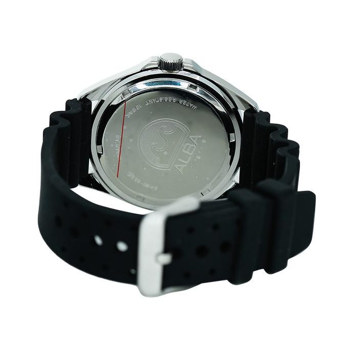 Promo Jam Tangan Pria Alba Prestige Ah9025X1 Black Dial Rubber Strap