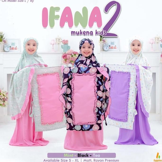 Grosir Mukena Anak Katun Rayon Premium Mukenah Kids Balita Ifana Tas Sajadah
