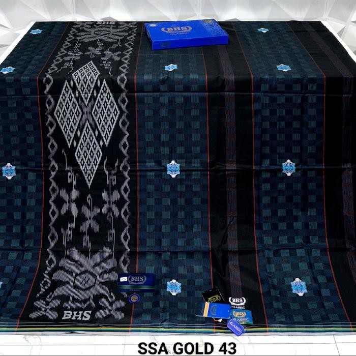 Sarung BHS Classic Gold Motif C45 SSA, BHS classic songket, Putih Hitam