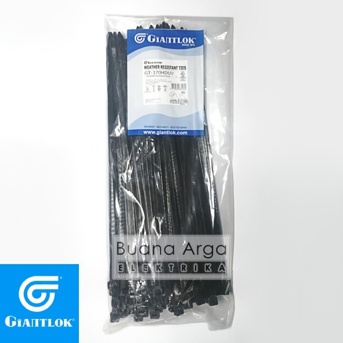 

GIANTLOK KABEL TIES CABLE UV RESISTANCE GT 370STC 370 X 7.6 MM HITAM