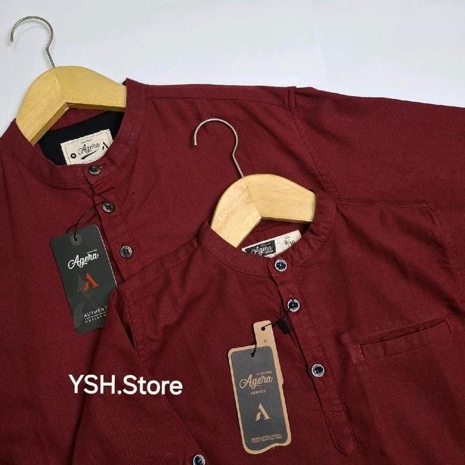 Grosir Merah Maroon Baju Kurta Kemeja Koko Kemko Pasangan Couple Ayah Anak Lengan Panjang Dan Pendek