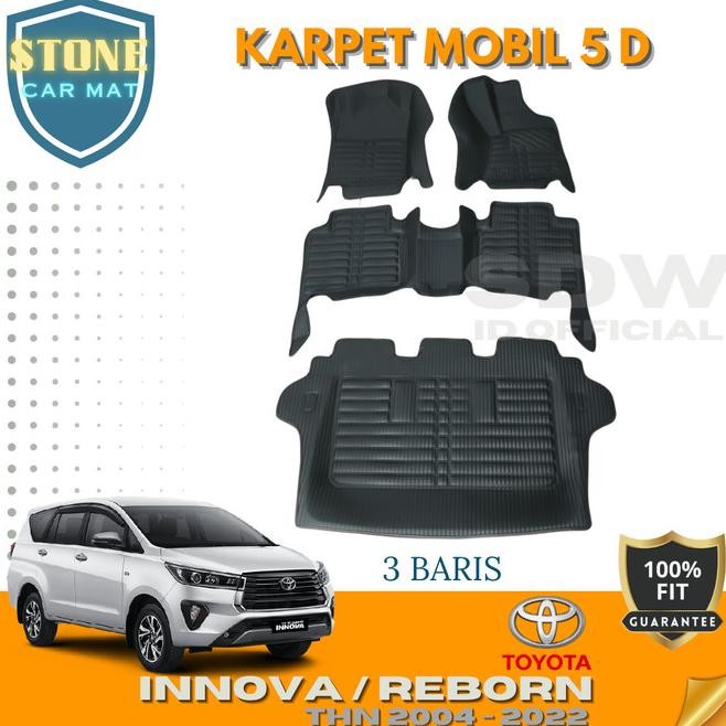 KARPET MOBIL 5D TOYOTA INNOVA REBORN 2016-2023 / 5D CAR MAT KARPET MANGKOK EVA FOAM MOTIF BIG CARBON