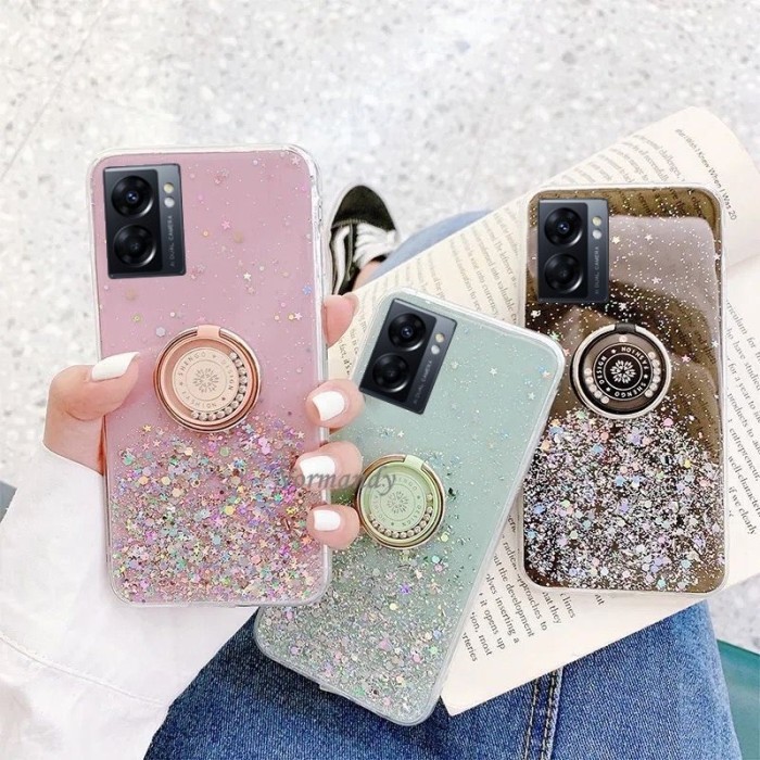 TERJAMIN OPPO RENO 8 5G SOFT CASE GLITER BENING TALI RING POPSOCKET CASING HP