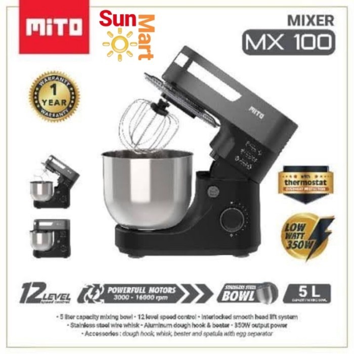 Mixer Mito Mx100 Kapasitas 5 Liter / Stand Mixer Mito 100 New