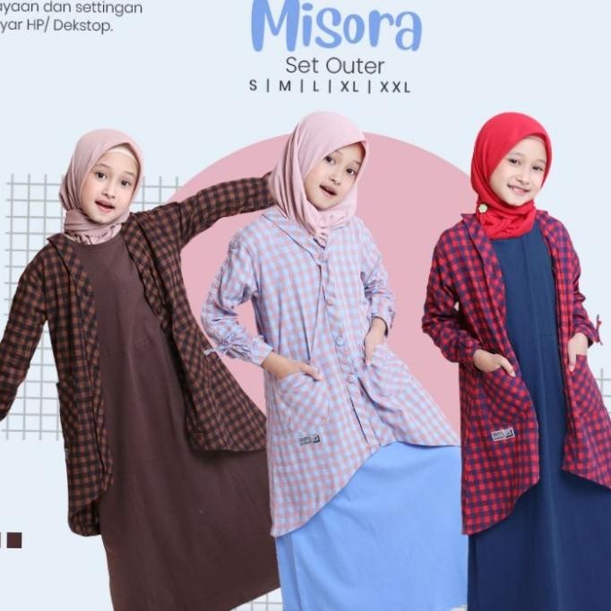 Best Seller Gamis Anak Perempuan | Misora Set Outer | Baju Gamis Muslim Anak Cewek Pengiriman Cepat