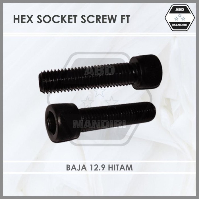 Baja Hitam 12.9 Baut L  M20 X 70 ( Black Hex Socket Head Cap Screw ) M20x70 / 20x70 / Baut L Baja 20