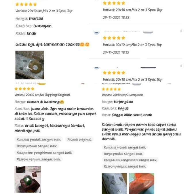 

ad-56 Fudgy Brownies Coklat isi 9 Slices dan 18 slices ( Free Request Notes) Berkualitas