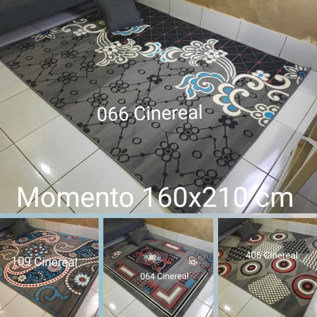 Karpet Permadani Hitam Putih Momento 160x210 cm Terlaris