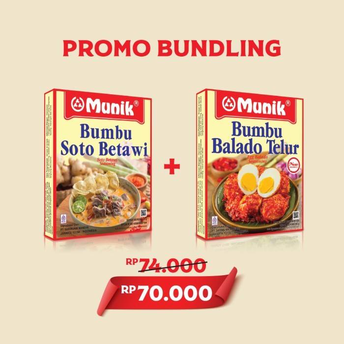 

Sale Bundling Bumbu Munik Soto Betawi 125 Gr + Balado Telur 150 Gr