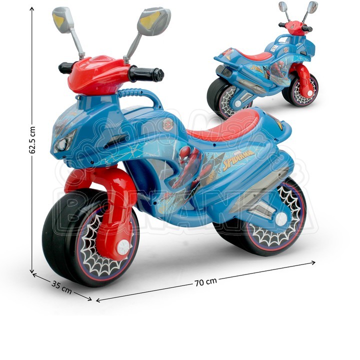 [Bonanza] Tunggangan Sepeda Motor Gambar Karakter Spiderman Need Baterai Suara Musik Lampu Neo Spide