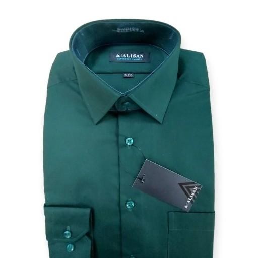 Kemeja Alisan Hijau Botol 2 Polos Lengan Panjang Terlaris