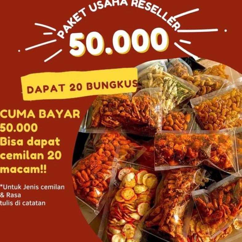 

hj-43 20bungkus CEMILAN PAKET RESELLER isi 50gram cuma 50.000 !! Viral