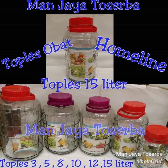 Toples asinan / Toples obat / Toples kaca 15 liter Homeline