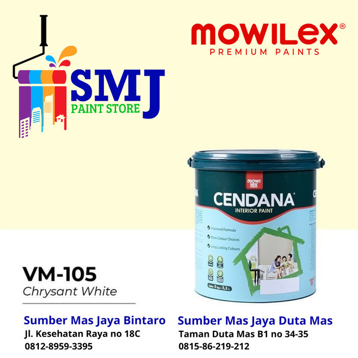 Cat Tembok Interior MOWILEX CENDANA 105 Chrysan White 5kg
