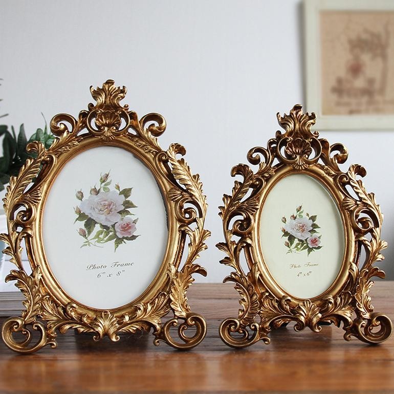 DFB Eropa Photo Frame Bingkai / 6 inch 7 inch 8 inch Bingkai / Foto Ukir Retro  Bingkai / Foto Oval 