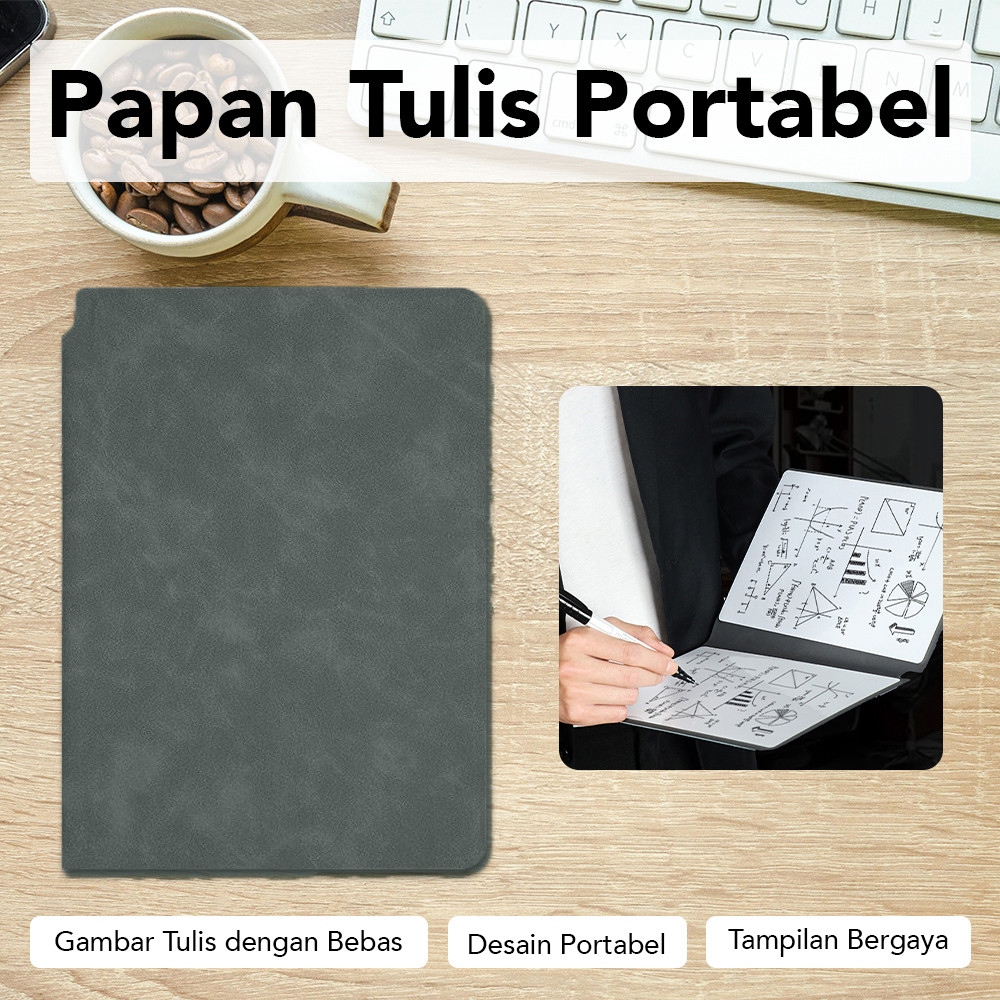 

FEI NAI SHI Papan Tulis Portable A5 Whiteboard Notebook PU with Pen - H-2302 | Papan Tulis & Papan Jalan - Papan & Penghapus Papan Tulis
