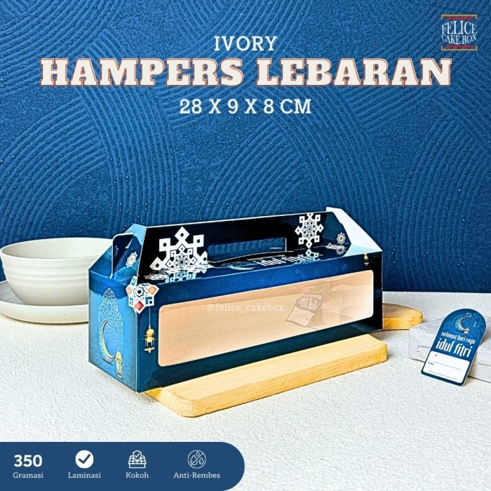 

BOX HAMPERS LEBARAN 3 TOPLES TABUNG 400ML 28X9X8 CM / DUS HAMPERS IDUL FITRI TOPLES KUE KERING /