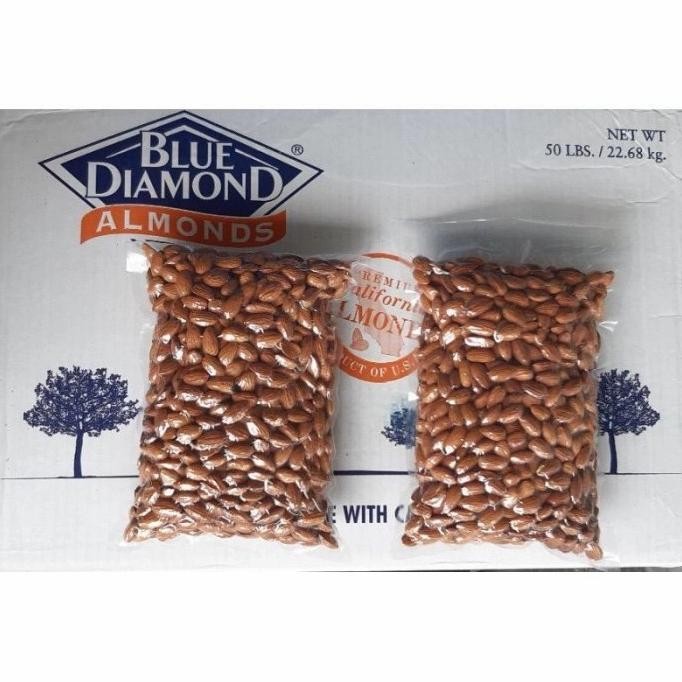 

Kacang Almond Mentah Kupas Utuh Raw Whole Blue Diamond 1Kg