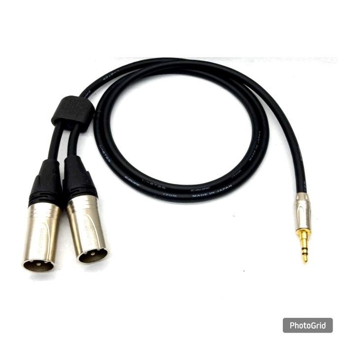 JACK AUDIO 3,5 MM TO 2 JACK XLR CANON MALE KABEL 2 METER