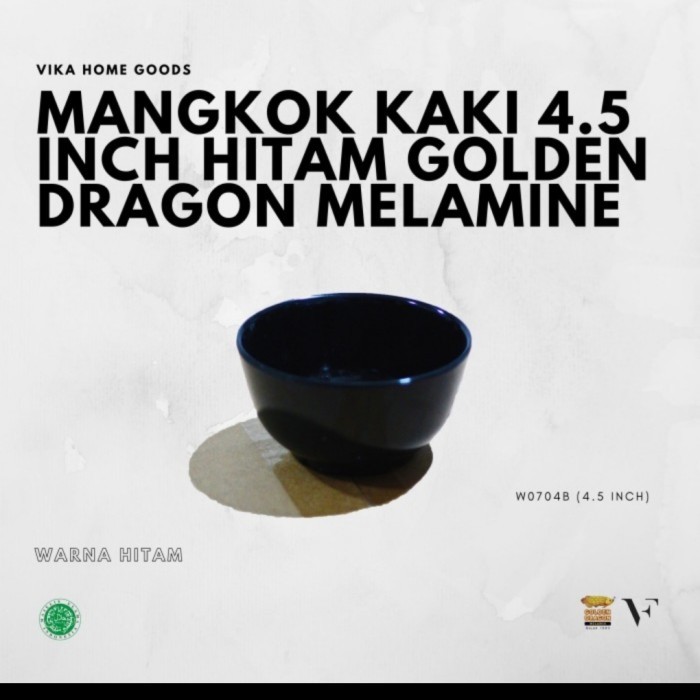 ~~~~~] Mangkok Hitam Bento Melamin Dragon 4" Mangkok Kecil Kuah Putih W0704B