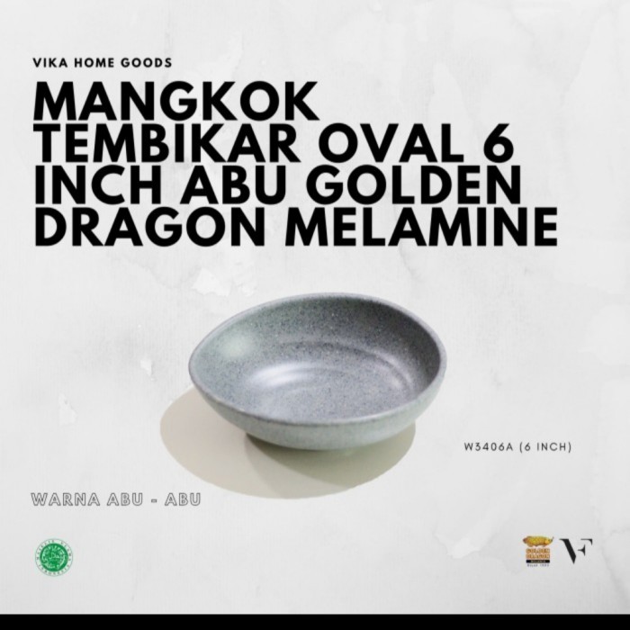 ~~~~~] Mangkok Oval Tembikar Melamin Stone Dragon 6" Mangkok Abu Sayur W3406A