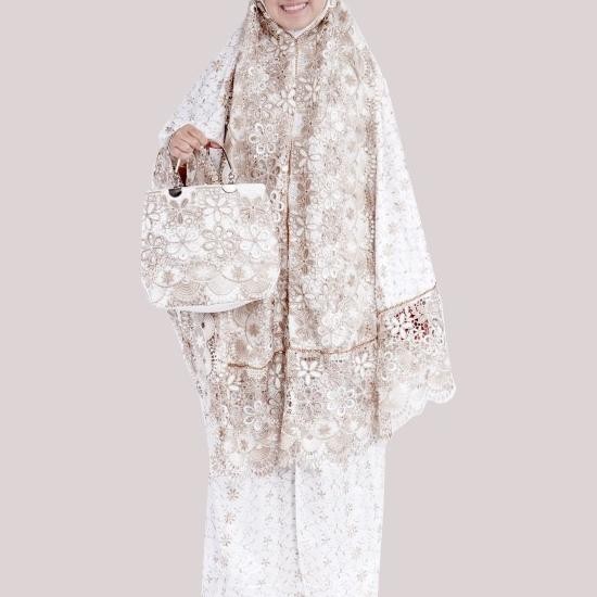 Mukena Sutra Paris Prada KD Lebar Tas Behel / Mukena Sutra Ori Bagus Terlaris