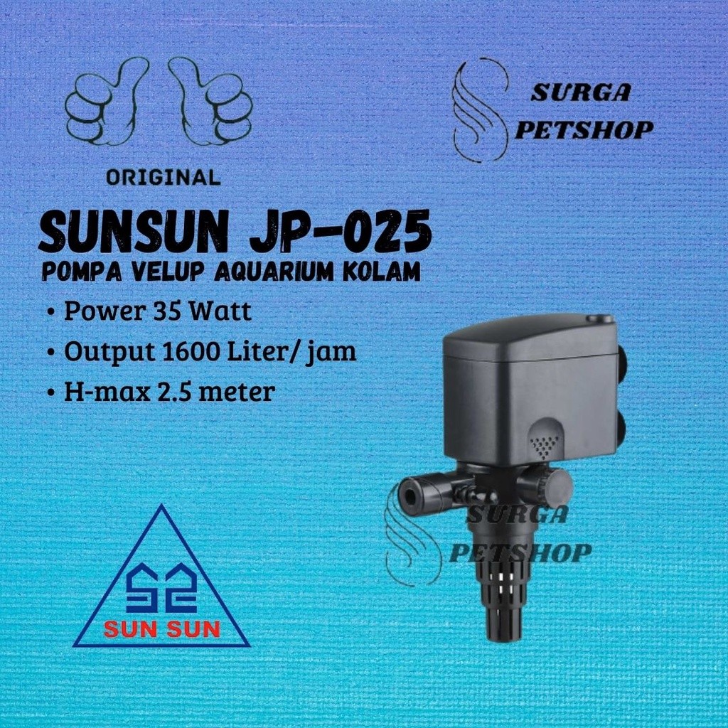 SUNSUN JP 025 JP025 Pompa Filter Aquarium Akuarium Kolam ikan Celup Powerhead Gantung 1600 Liter Per