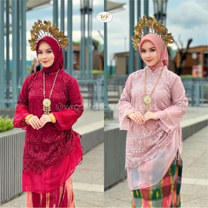 Baju Bodo Modern Organza Tunik Renda Serut Samping