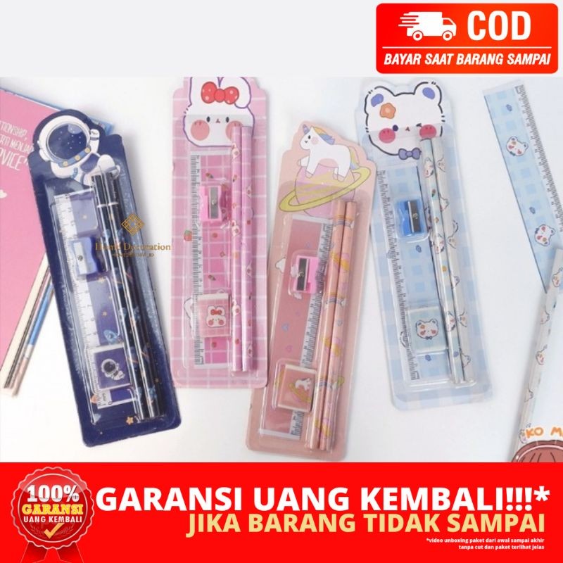 

(HOMEDECORA_ID) BERGARANSI 5IN1 PENSIL PENGHAPUS PENGGARIS RAUTAN KARAKTER ASTRONOT BEAR KELINCI JAMBI