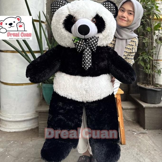 Boneka teddy bear beruang panda besar jumbo 1meter 100cm hitam putih
