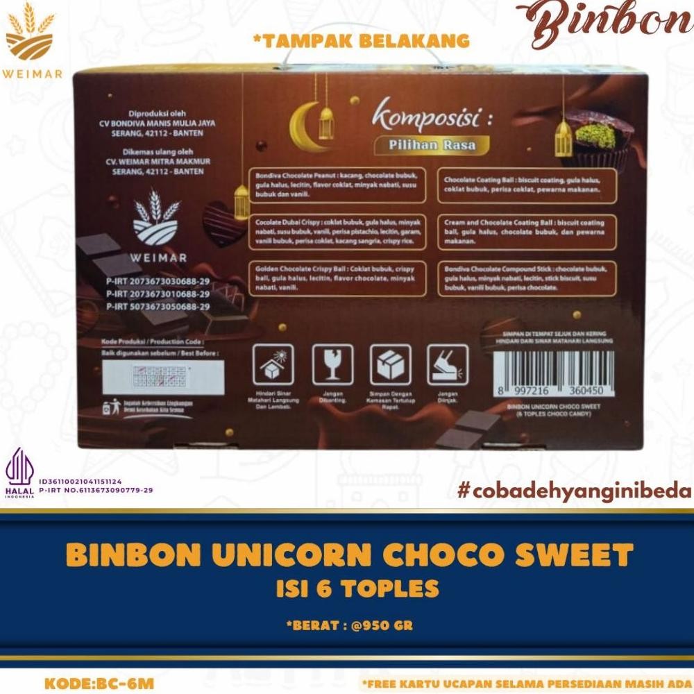 

Binbon Unicorn Choco Sweet - Paket Coklat Mix 6 Toples Diskon