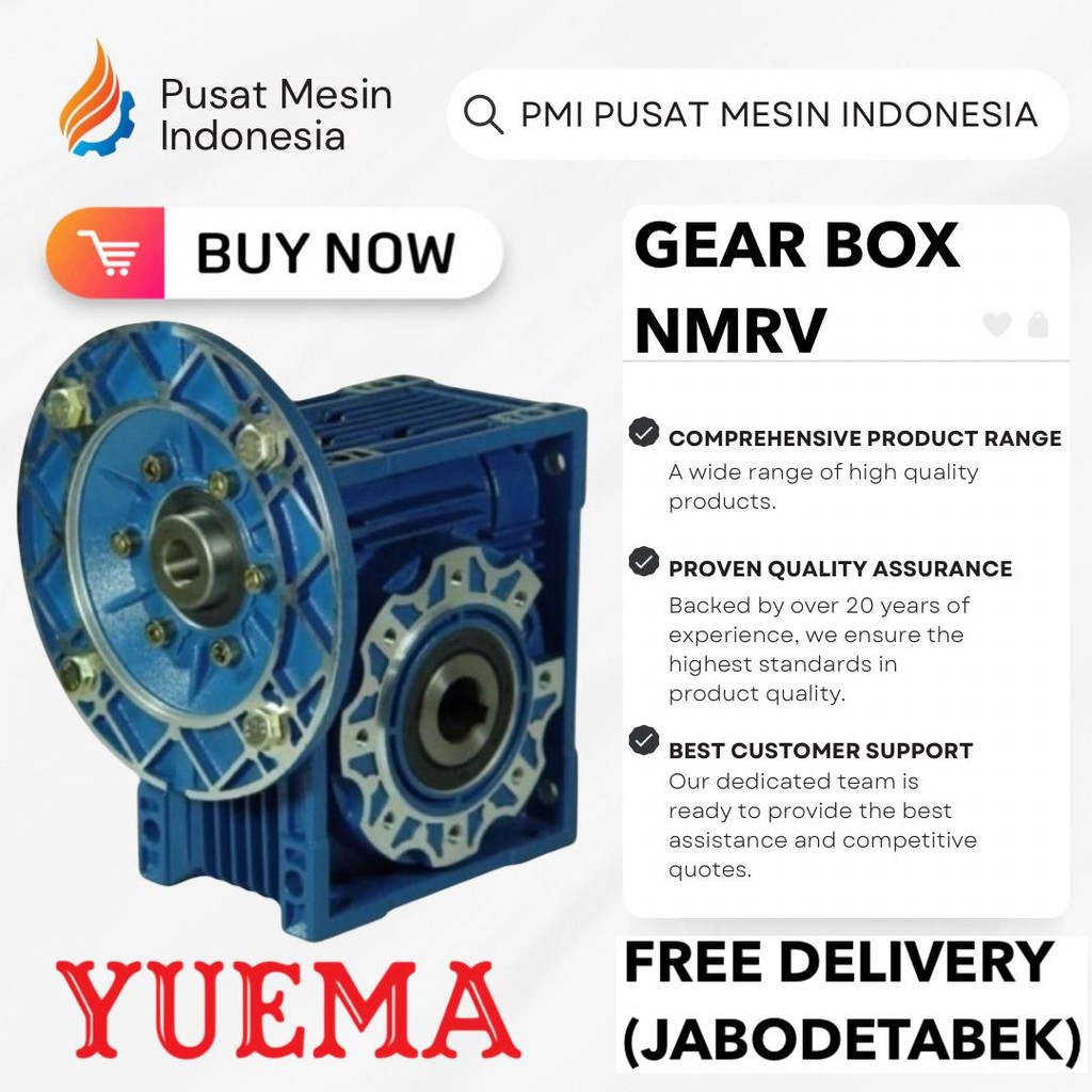 GEAR BOX WORM GEAR YUEMA YMRV NMRV 30 RATIO 1/7,5 - 1/100/ GEAR BOX REDUCER/ GEAR BOX REDUCER NMRV/ 
