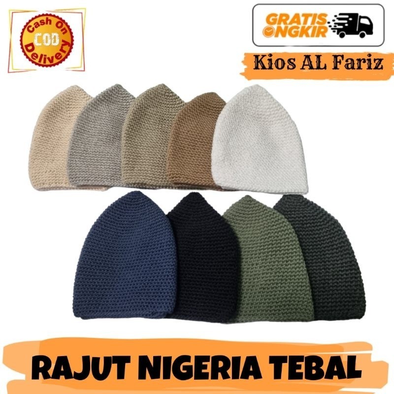 Peci Rajut NIGERIA Hadromi YAMAN SUPER  ,  peci Rajut Nigeria , Songkok , peci Taliban rajut