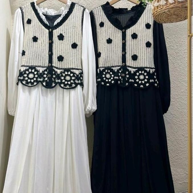 New Inara Dress Gamis Vest Gamis Korean Style Gamis Korea Gamis Lebaran Muslim Cantik Wanita Kondang