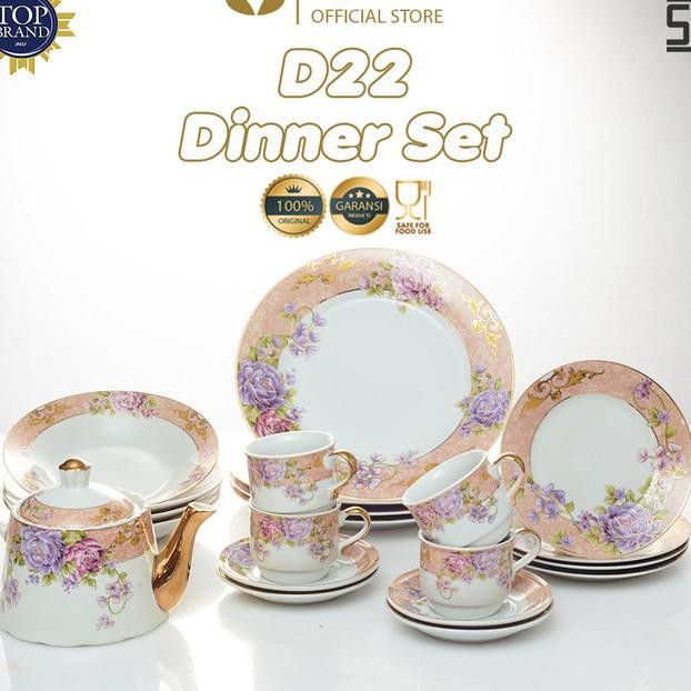 Vicenza Dinner Et Perangat Maan Piring Gela D22 Magnolia