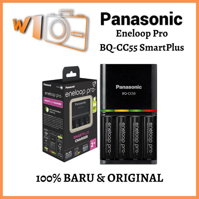 Panasonic Eneloop Pro Bq-Cc55 Smartplus Charger W/ 4Xaa 2500Mah New Stok