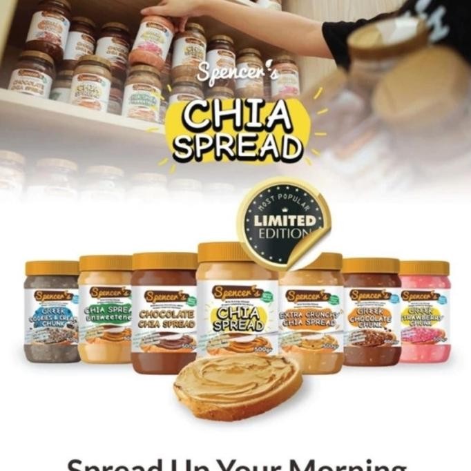 

SELAI COKELAT SPENCER CHIA SPREAD LOW CALORIE HIGH FIBER ENAK 500 GR