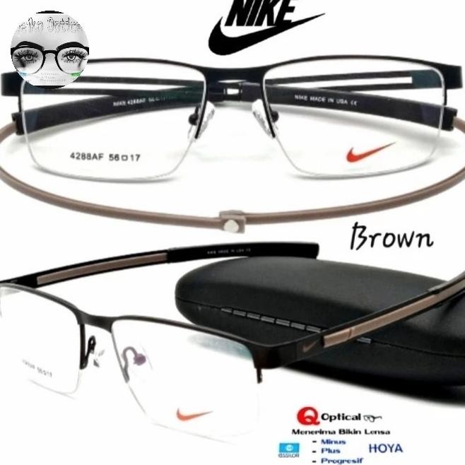 Kacamata Frame Pria Titanium Half Nike Magnet NK4288AF-s56 Vision Nite Terlaris