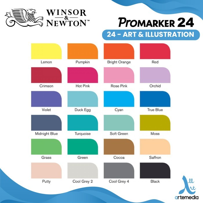 

MARKER SET WALLET 24 SET PROMARKER WINSOR & NEWTON BRUSH PEN