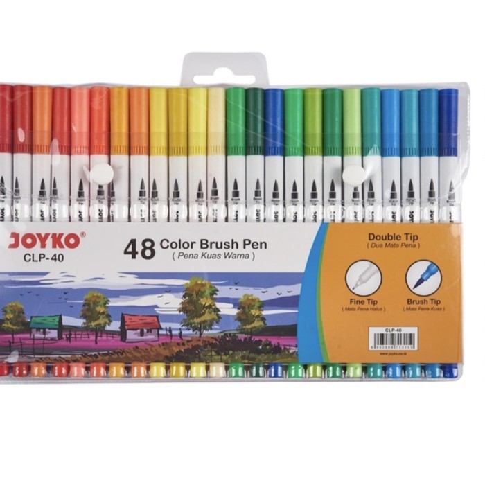 

PEN PENA KUAS WARNA COLOR BRUSH DUAL TIP 48 WARNA