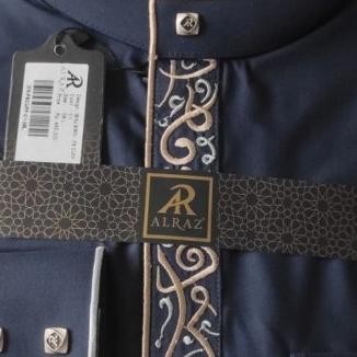 Jubah/ Gamis Pria Katun Manset + Jubah Al Raz Bordir Zipper Ibnu Sirin Terlaris
