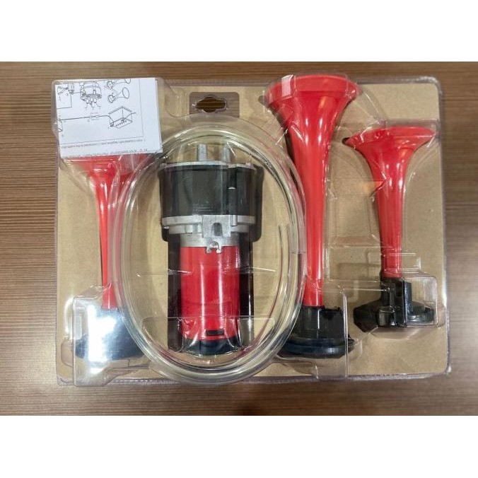 KLAKSON TEROMPET 3 CORONG TELOLET DINAMO 12V + RELAY ST-1015 Terlaris